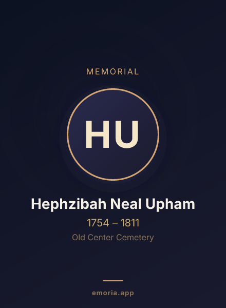 Memorial portrait of Hephzibah Neal Upham