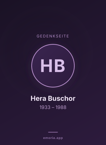 Gedenkportrait von Hera Buschor