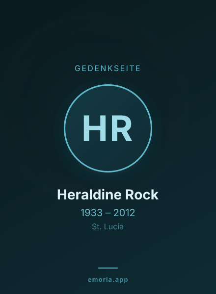 Gedenkportrait von Heraldine Rock