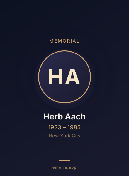 Memorial portrait of Herb Aach