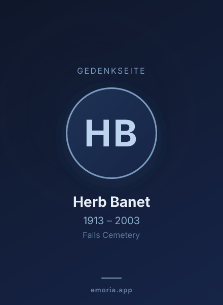 Gedenkportrait von Herb Banet