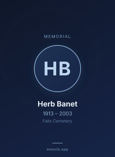 Memorial portrait of Herb Banet