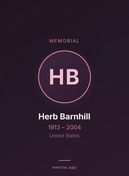 Memorial portrait of Herb Barnhill