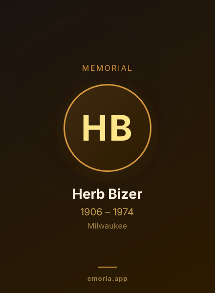Memorial portrait of Herb Bizer