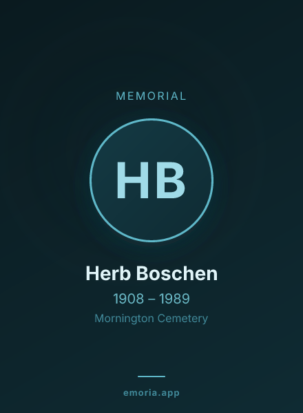 Memorial portrait of Herb Boschen
