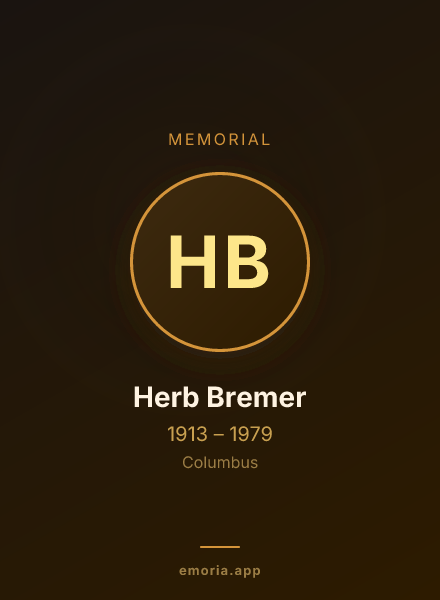 Memorial portrait of Herb Bremer