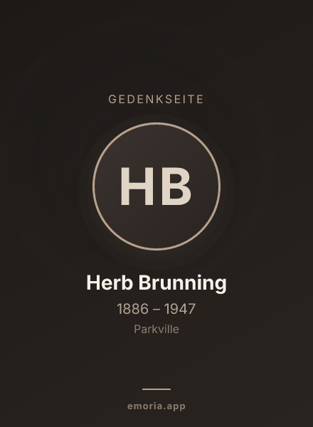 Gedenkportrait von Herb Brunning