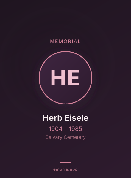 Memorial portrait of Herb Eisele