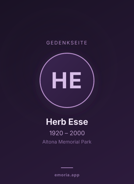 Gedenkportrait von Herb Esse