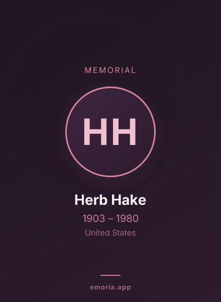 Memorial portrait of Herb Hake