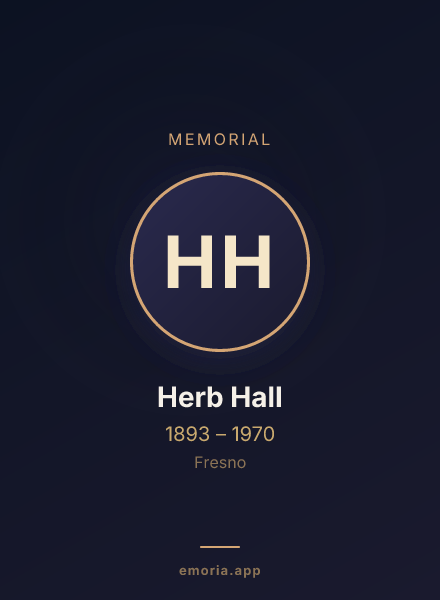 Memorial portrait of Herb Hall