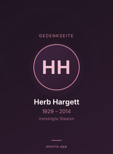 Gedenkportrait von Herb Hargett