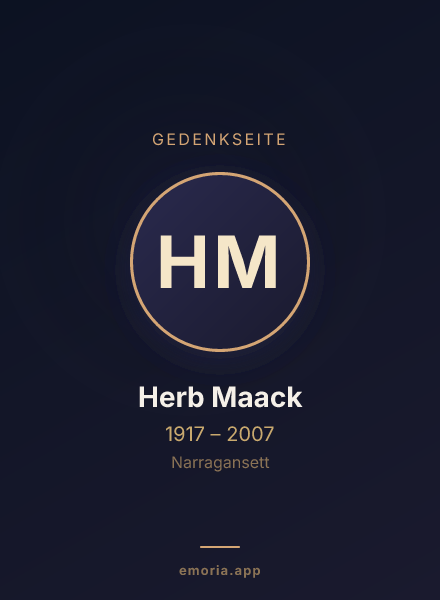 Gedenkportrait von Herb Maack