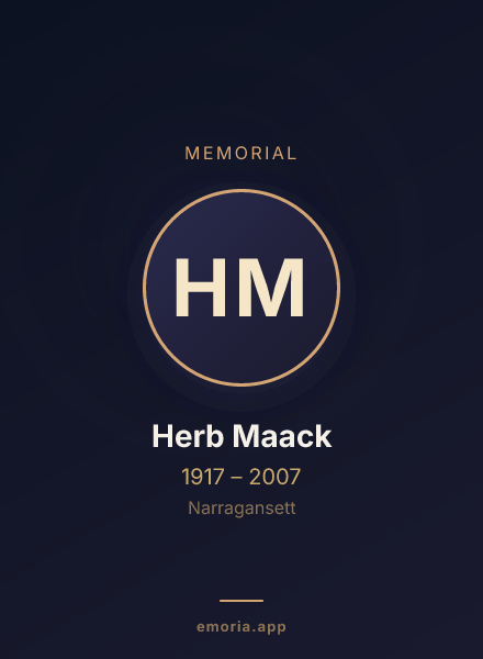 Memorial portrait of Herb Maack