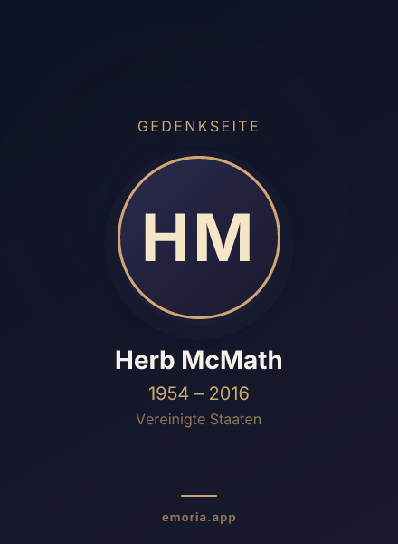 Gedenkportrait von Herb McMath
