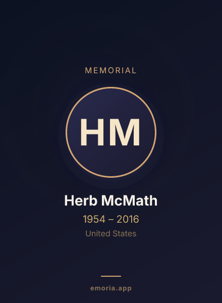 Memorial portrait of Herb McMath