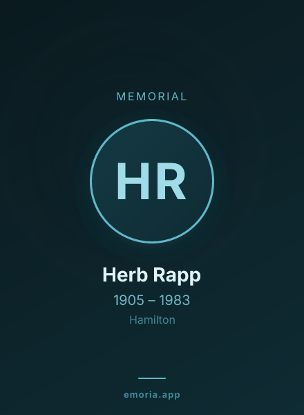 Memorial portrait of Herb Rapp