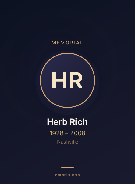 Memorial portrait of Herb Rich