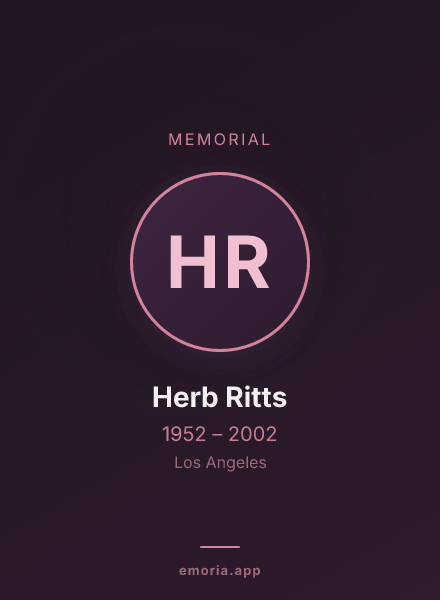 Memorial portrait of Herb Ritts