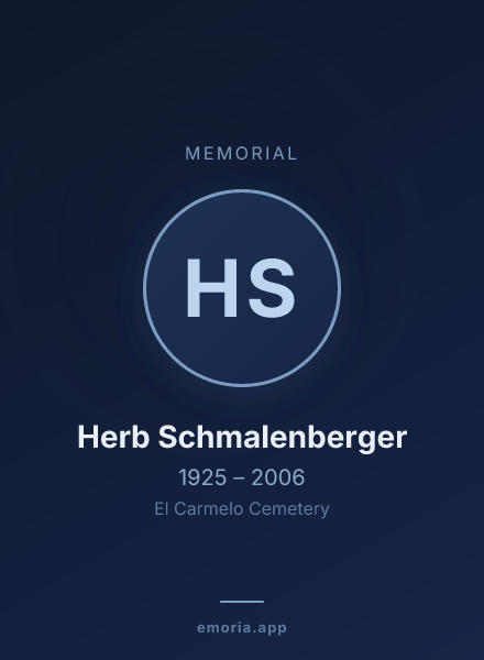 Memorial portrait of Herb Schmalenberger