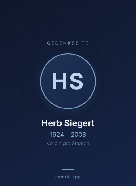 Gedenkportrait von Herb Siegert