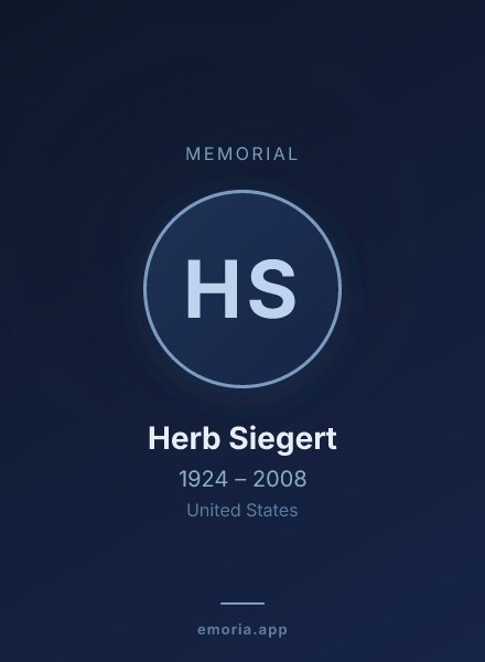 Memorial portrait of Herb Siegert