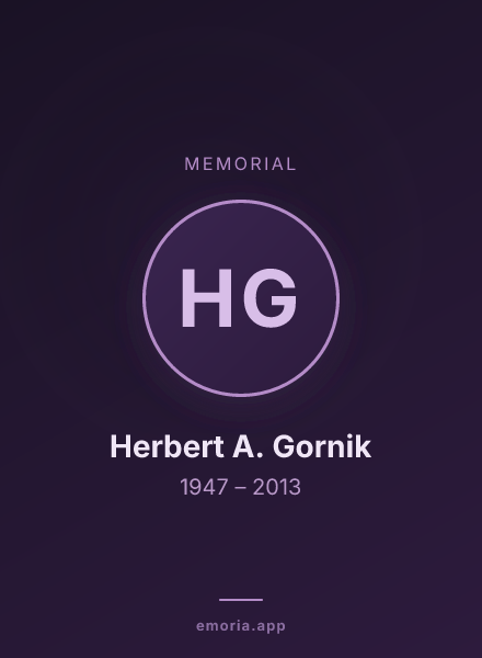 Memorial portrait of Herbert A. Gornik