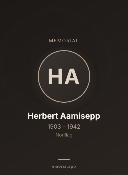 Memorial portrait of Herbert Aamisepp