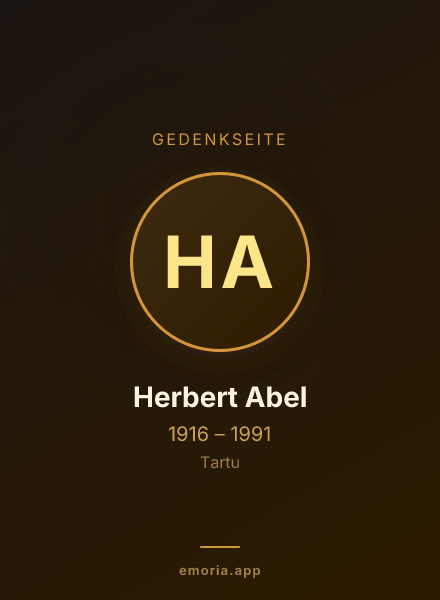 Gedenkportrait von Herbert Abel