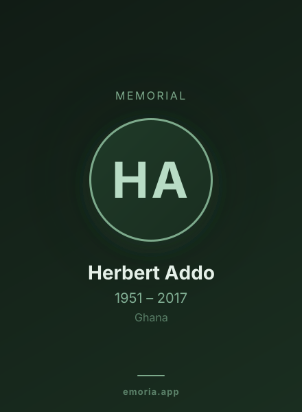 Memorial portrait of Herbert Addo
