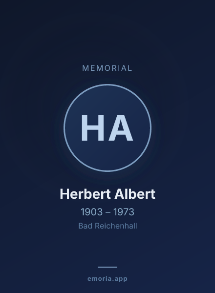 Memorial portrait of Herbert Albert