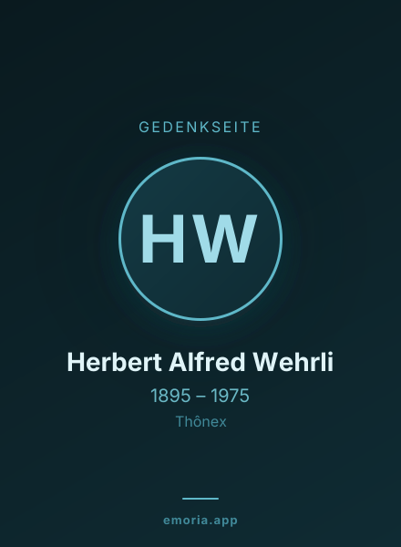 Gedenkportrait von Herbert Alfred Wehrli