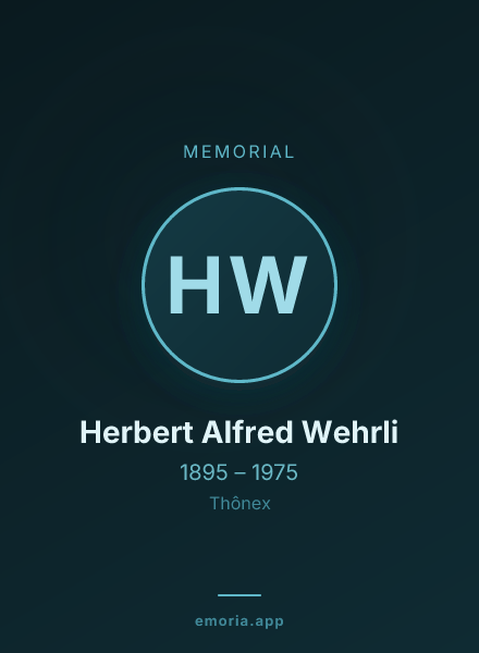 Memorial portrait of Herbert Alfred Wehrli