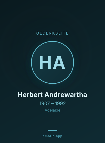 Gedenkportrait von Herbert Andrewartha