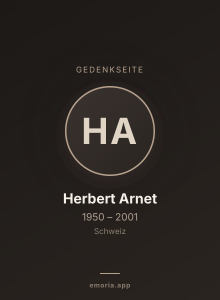 Gedenkportrait von Herbert Arnet
