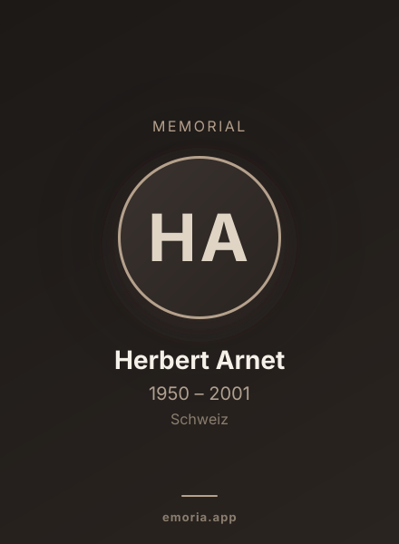Memorial portrait of Herbert Arnet
