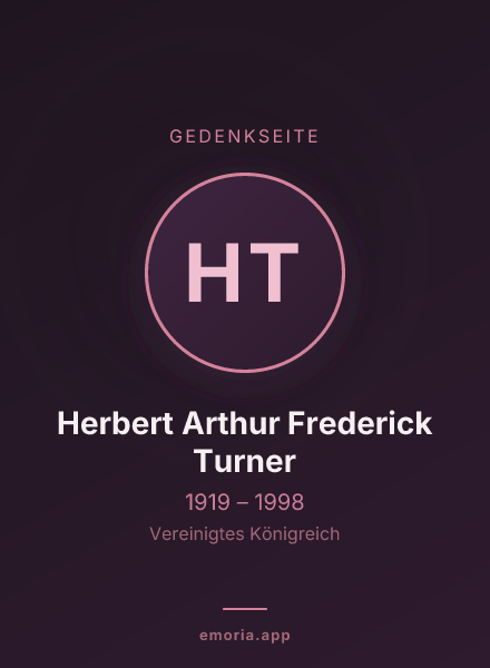 Gedenkportrait von Herbert Arthur Frederick Turner