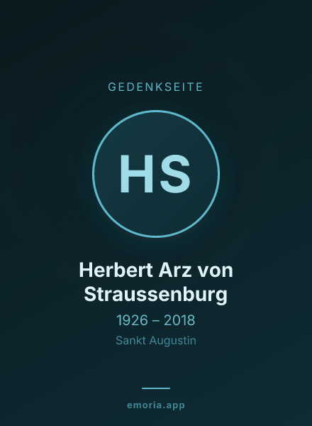Gedenkportrait von Herbert Arz von Straussenburg