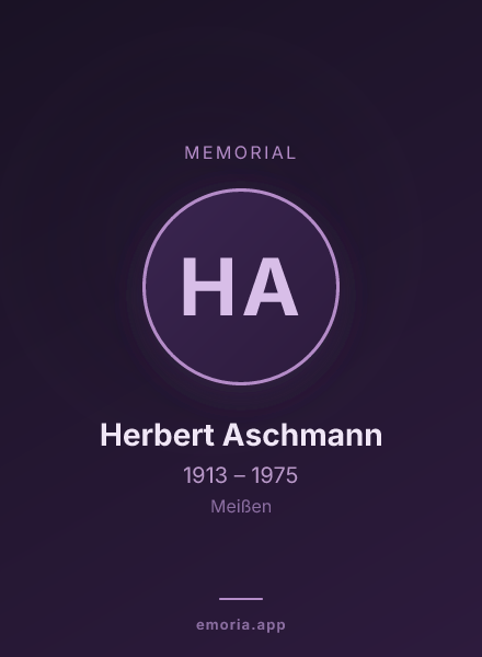 Memorial portrait of Herbert Aschmann