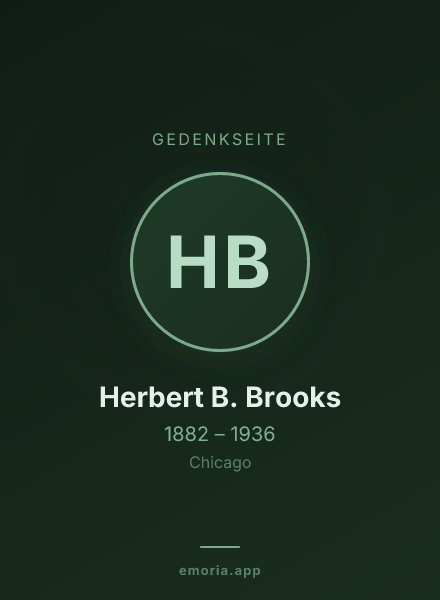 Gedenkportrait von Herbert B. Brooks