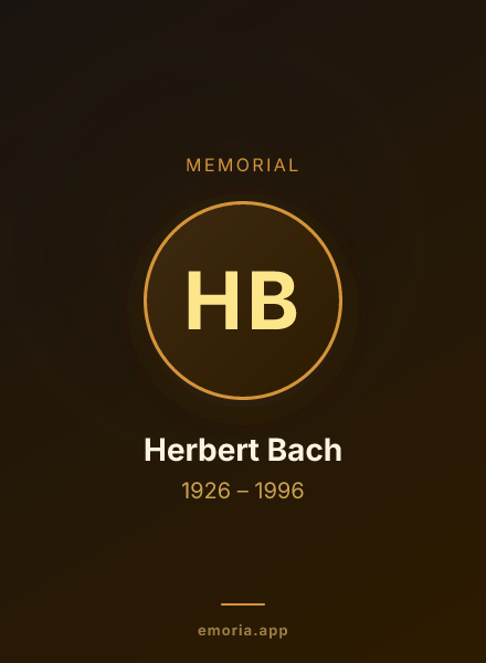 Memorial portrait of Herbert Bach