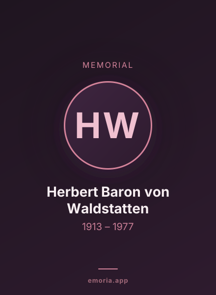 Memorial portrait of Herbert Baron von Waldstatten
