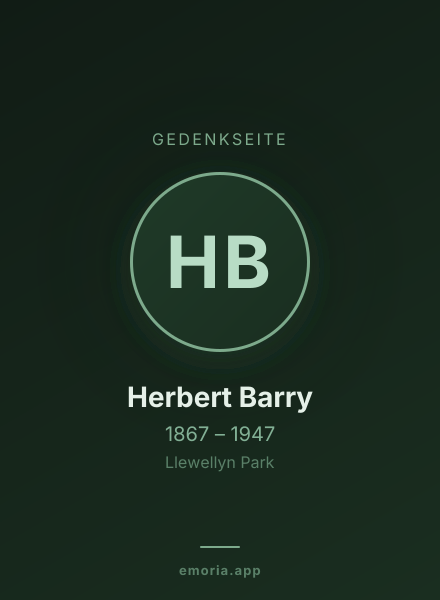 Gedenkportrait von Herbert Barry