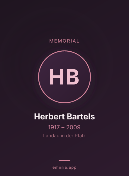 Memorial portrait of Herbert Bartels