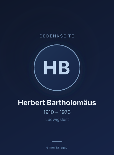 Gedenkportrait von Herbert Bartholomäus
