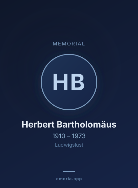Memorial portrait of Herbert Bartholomäus