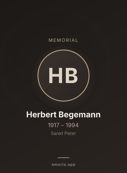 Memorial portrait of Herbert Begemann