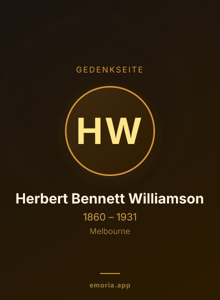 Gedenkportrait von Herbert Bennett Williamson