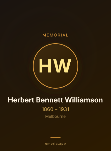 Memorial portrait of Herbert Bennett Williamson