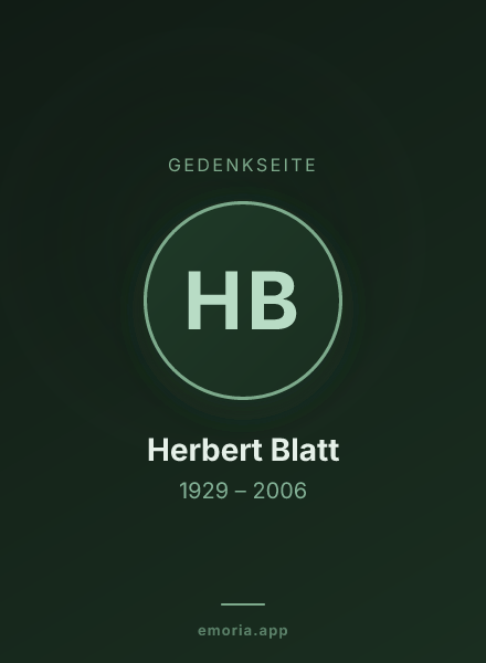 Gedenkportrait von Herbert Blatt